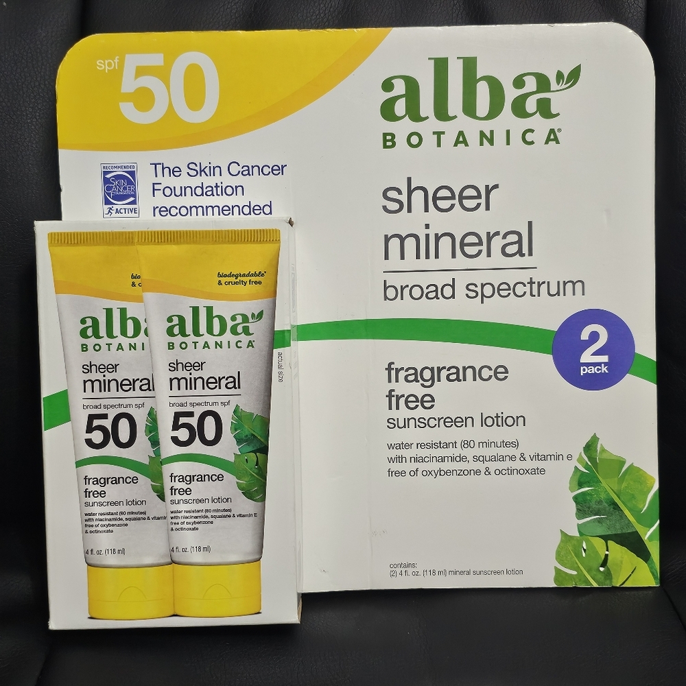 Alba Botanica Sheer Mineral Sunscreen Lotion 2 Pack